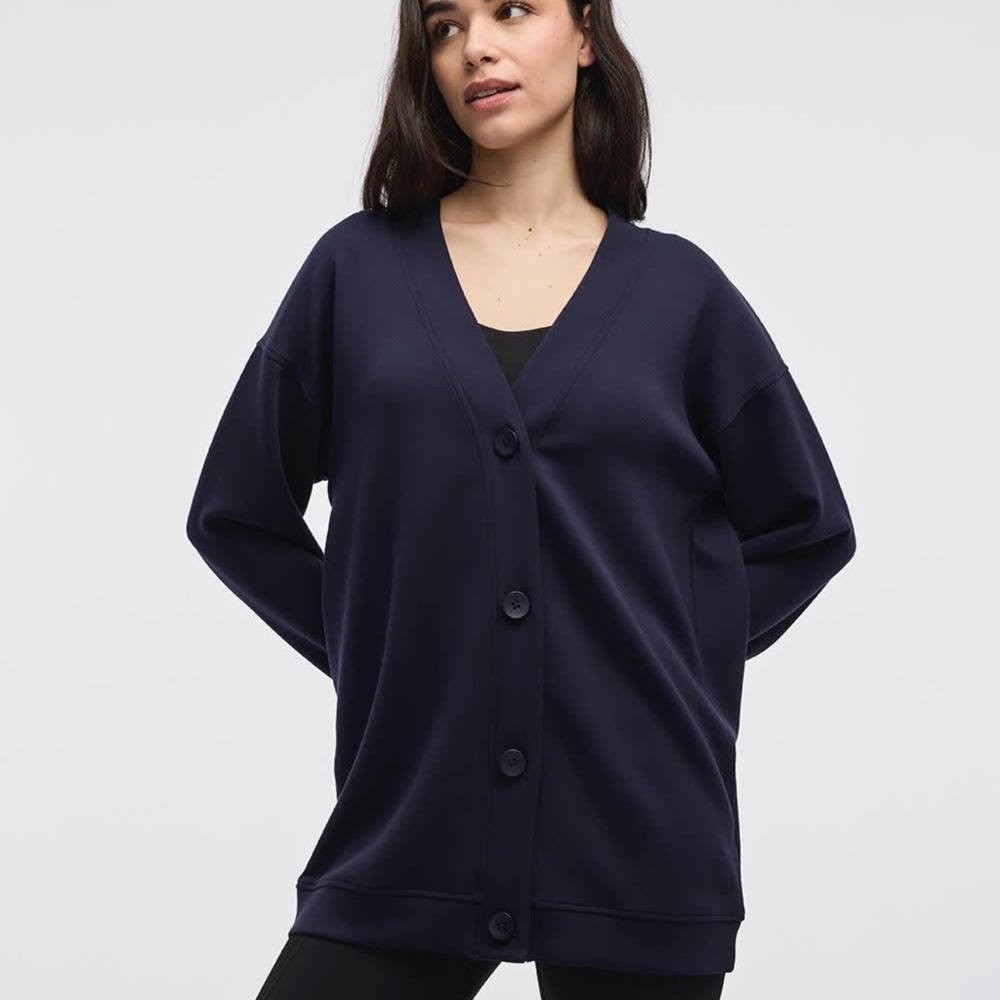 NWOT Hyba Long Navy Soft Button-Up Cardigan XXL